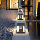 Square solar garden lamp for decorative outdoor use