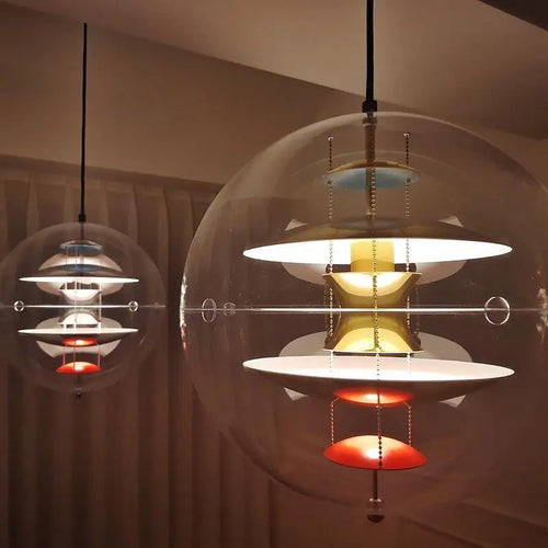 Modern Danish art planet acrylic LED chandelier pendant light - vue 7 sur 9