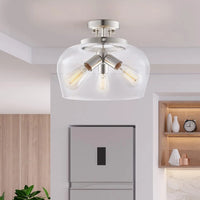 Modern American glass ceiling light with metal chandelier lighting