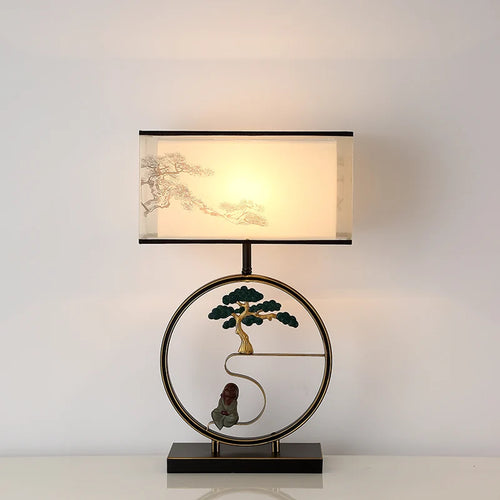 Retro Chinese-style bedside lamp for interior decoration - vue 4 sur 7