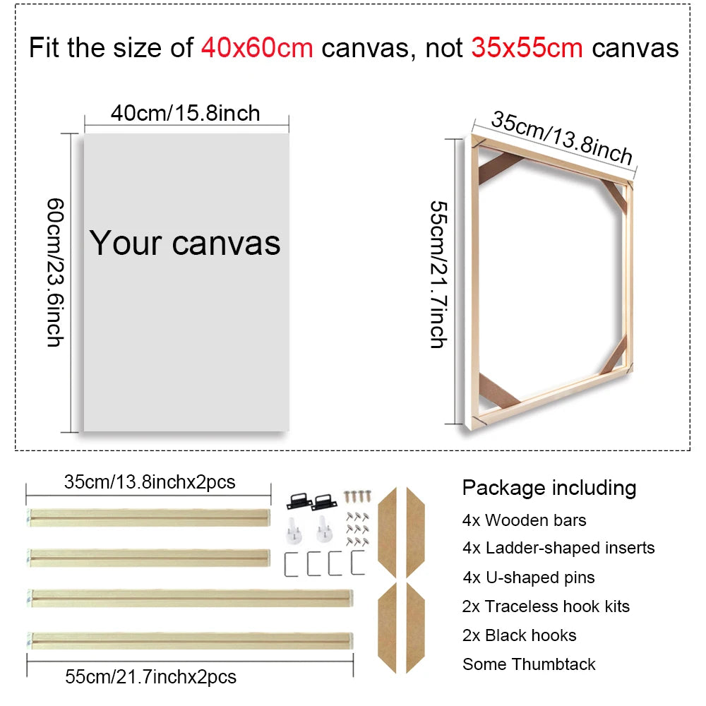 Wooden wall frame for canvases and decorative paintings - vue 12 sur 30