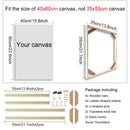 Wooden wall frame for canvases and decorative paintings