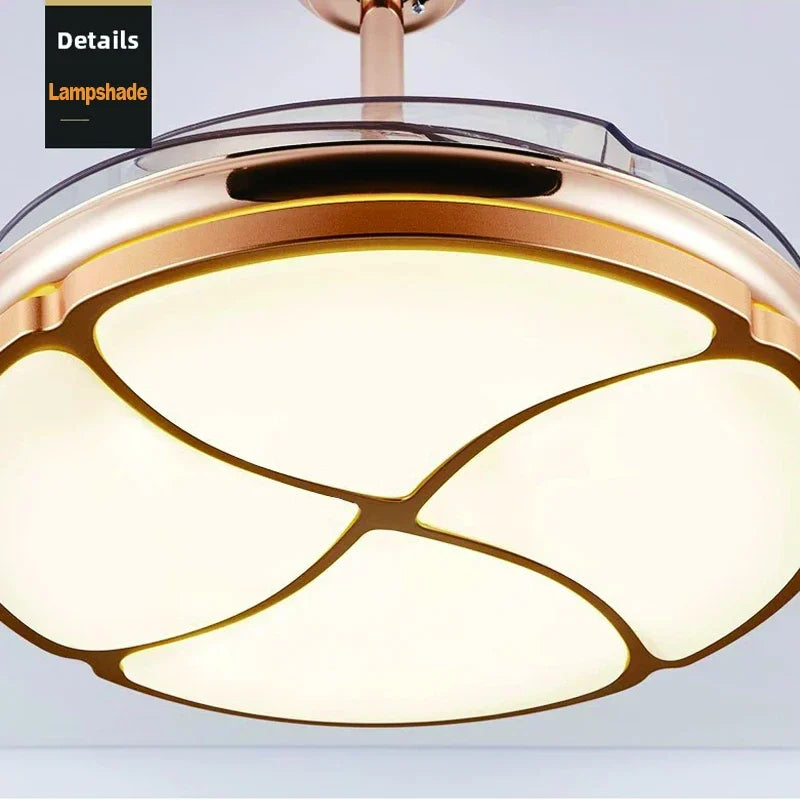 Modern silent ceiling light with integrated fan - vue 5 sur 12