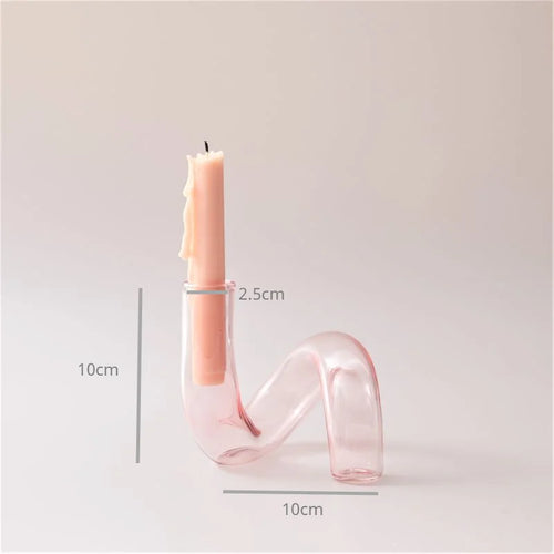 Conical glass candle holder for wedding tables and Nordic decoration - vue 11 sur 28