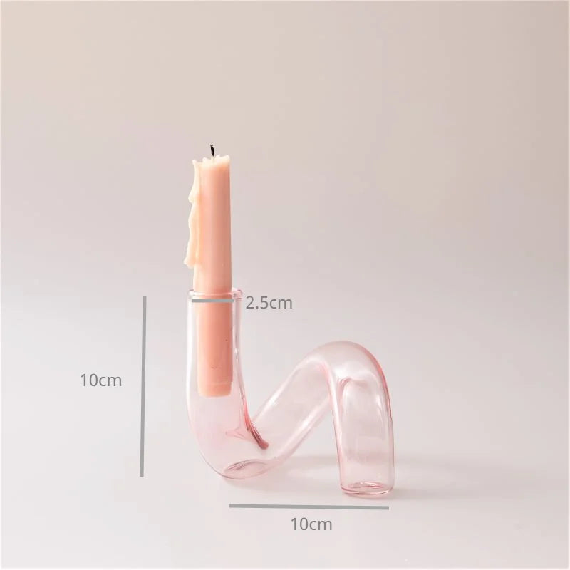 Conical glass candle holder for wedding tables and Nordic decoration - vue 10 sur 28