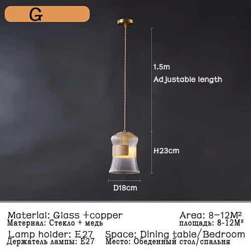 Modern nordic glass pendant light for restaurant decor - vue 15 sur 16