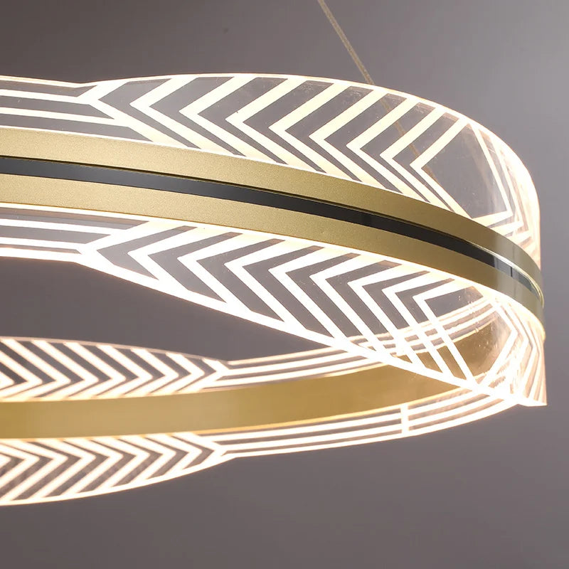 Modern gold nordic design hanging chandelier indoor lighting - vue 5 sur 12
