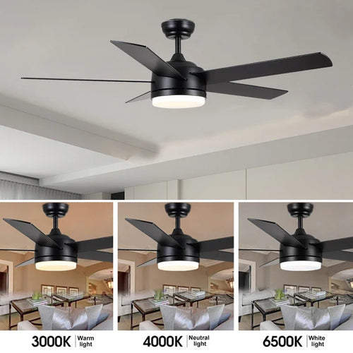 3 Blade Silent Motor 52 Inch High Wind Ceiling Light With Suitable For LED Ceiling Fan Remote Control In Living Room And Dining - vue 4 sur 6