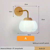 Nordic wooden wall light with cord switch cotton design