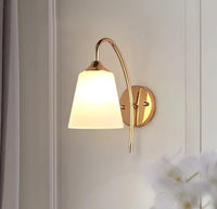 Antique American glass and iron LED bedside lamp for hotel
