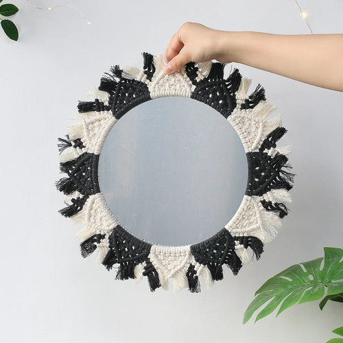 miroir mural en macramé style bohème pour décoration intérieure - vue 11 sur 13