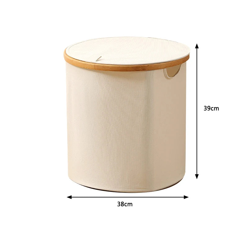 foldable laundry basket with oxford fabric lid - vue 10 sur 17