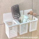 Self-adhesive wall-mounted toothpaste and toothbrush holder