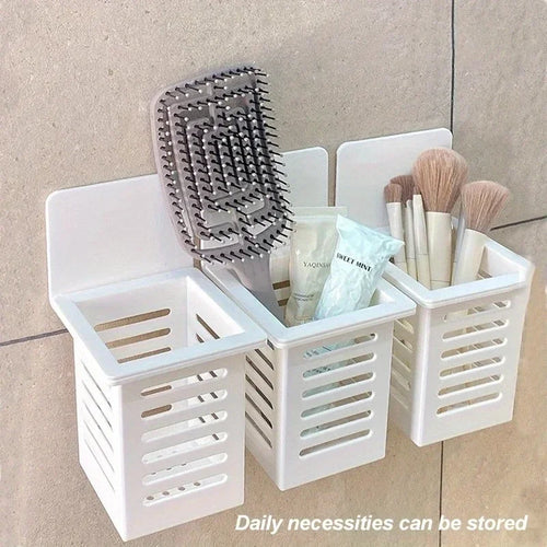 Self-adhesive wall-mounted toothpaste and toothbrush holder - vue 6 sur 6