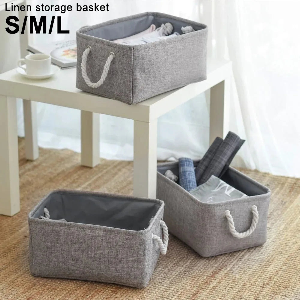 foldable storage basket for clothes and toys - vue 10 sur 10