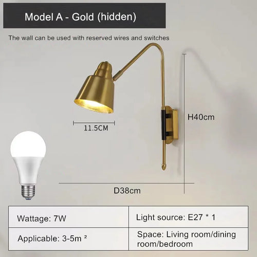 modern wall light with swing arm for elegant interior - vue 17 sur 17
