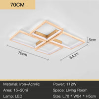 Modern LED ceiling light in elegant metal and wood