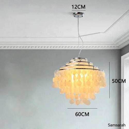 Nordic shell chandelier with LED light - vue 9 sur 17