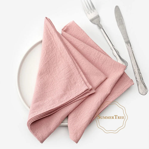 Vintage washed cotton table napkin with lace edge - vue 6 sur 7