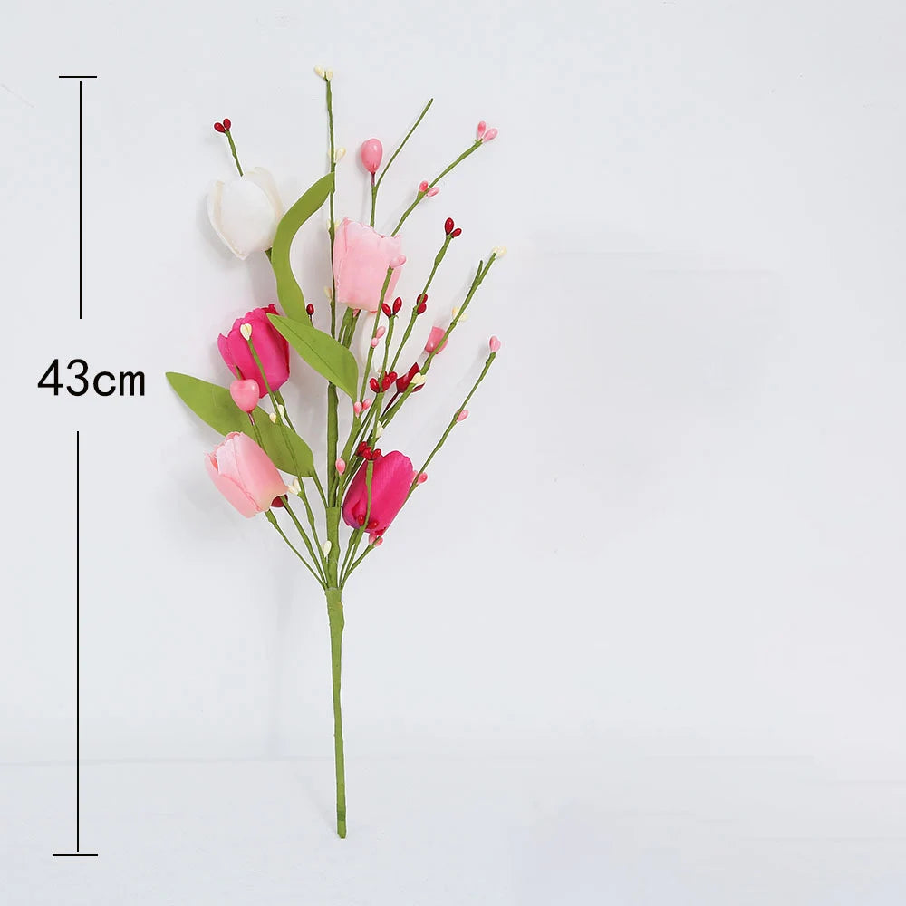 Artificial tulip floral decoration for Valentine's Day - vue 3 sur 12