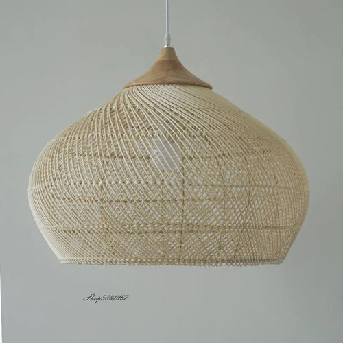 Southeast Asian vintage rattan pendant light high quality for dining room, restaurant, kitchen, or loft - vue 3 sur 27