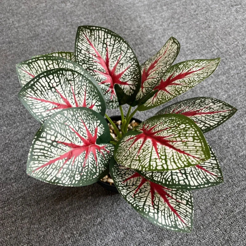 Artificial phoenix leaves green plastic decoration