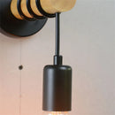 Modern minimalist nordic loft wood and iron wall light