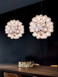Chrome and gold glass LED chandelier for interior decoration