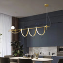 White glass-shaped chandelier with integrated LED lighting