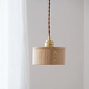 Nordic modern wood pendant light with brass fixture