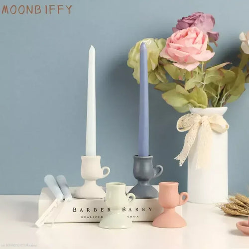 Nordic ceramic candle holder for elegant home décor - vue 2 sur 18