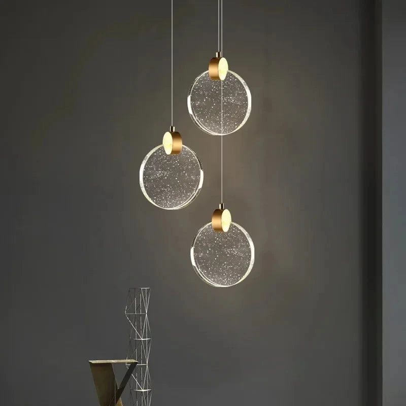 Modern gourd crystal pendant light for interior decoration