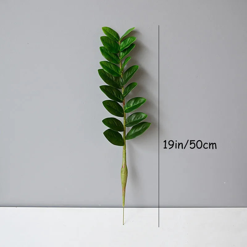 Artificial ficus and zamioculcas plants for indoor decoration