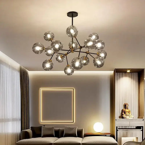Modern glass pendant chandelier for interior decoration - vue 2 sur 9