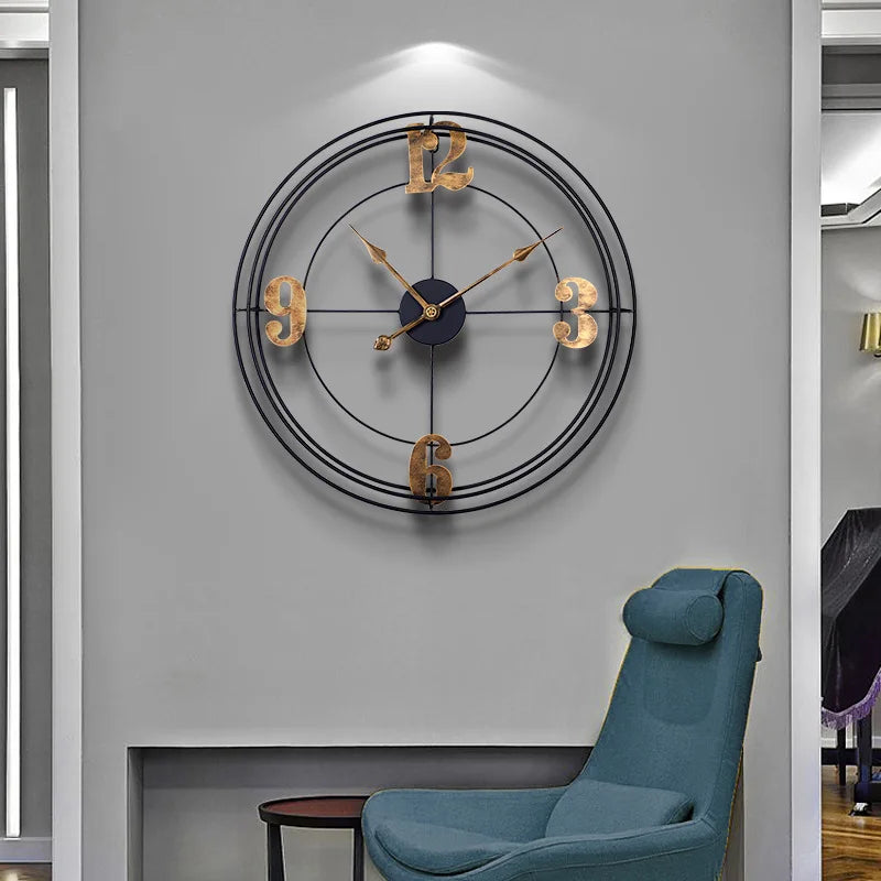 Iron Silent Wall Clock for Living Room, Simple Decoration, Metal Clock - vue 3 sur 5
