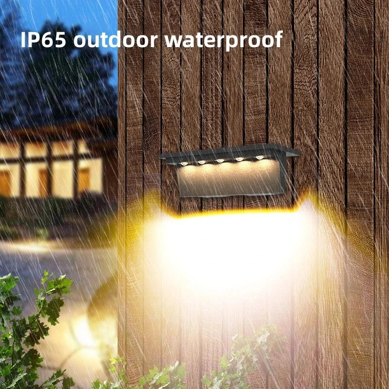 Set of 2 outdoor solar lights with smart sensor for exterior