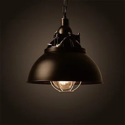 Industrial retro pendant light vintage with LED E27 bulb for bedroom dining kitchen bar - vue 21 sur 23