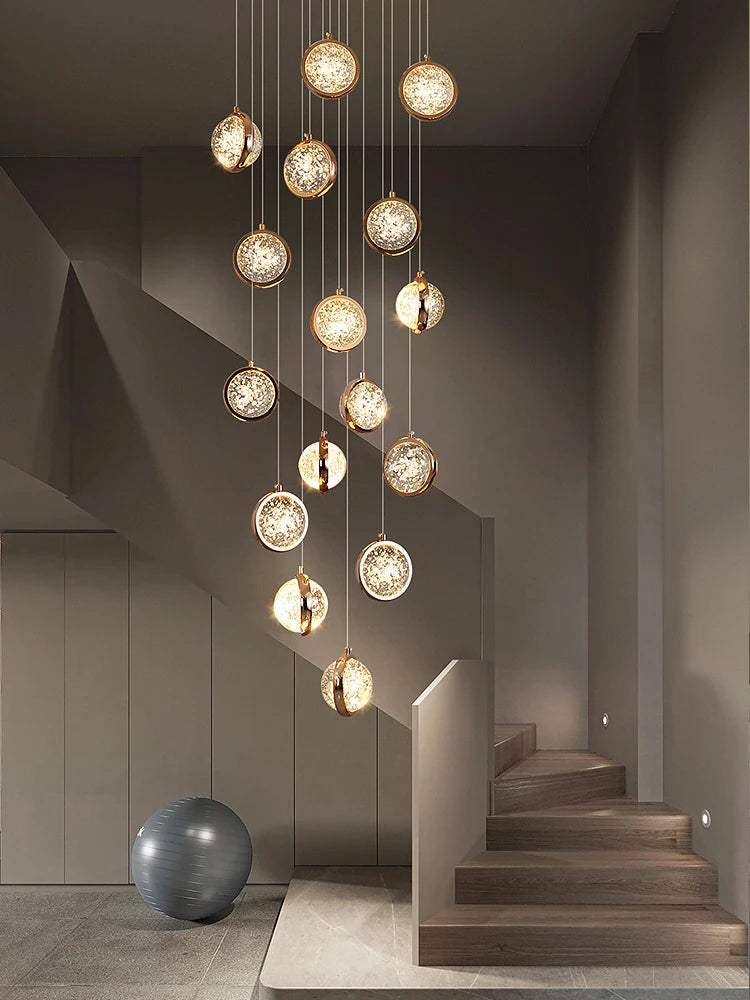Nordic design rotating crystal chandelier for indoor lighting