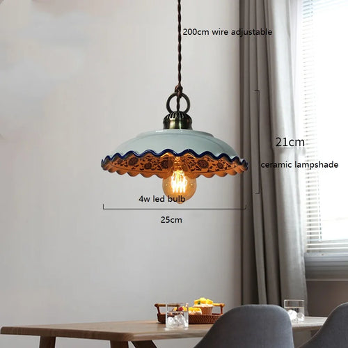 Modern ceramic LED pendant light for home interiors - vue 11 sur 29