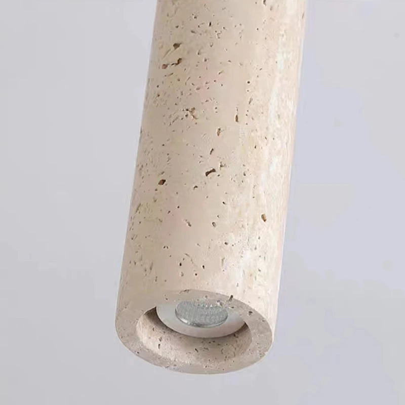 Cylindrical natural stone ceiling light - vue 6 sur 8
