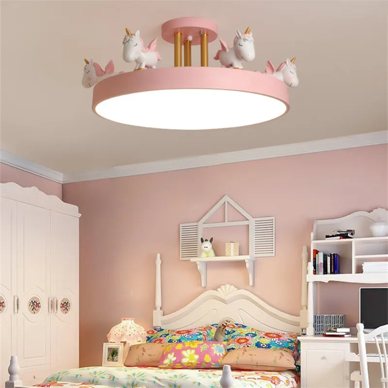 Unicorn ceiling light children's lamp resin decorative lighting - vue 5 sur 9