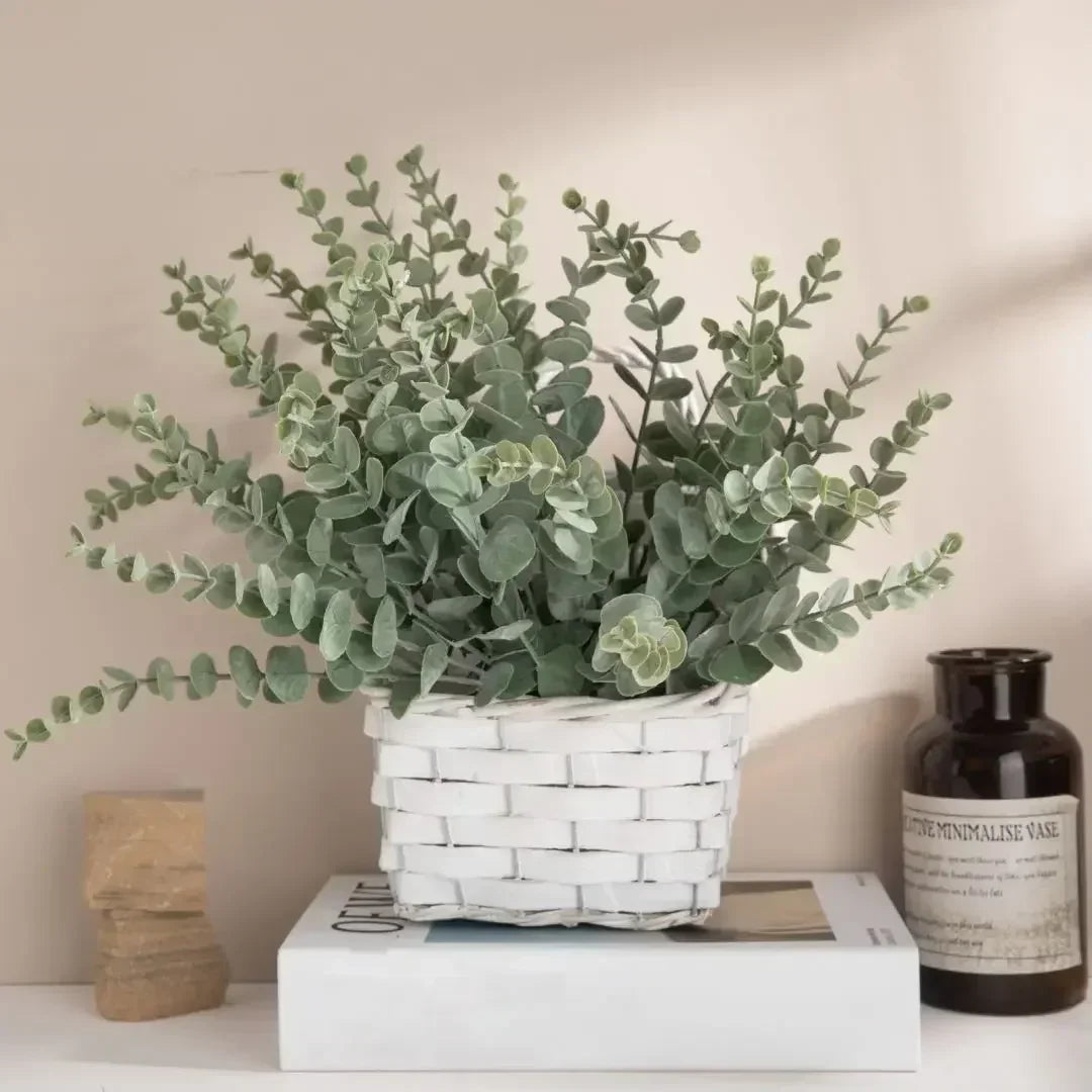 Set of 20 artificial eucalyptus leaves for floral decoration - vue 3 sur 10