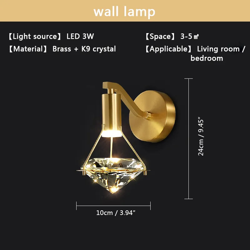 Minimalist luxury copper LED wall light 5W warm for bedroom or bedside - vue 7 sur 8