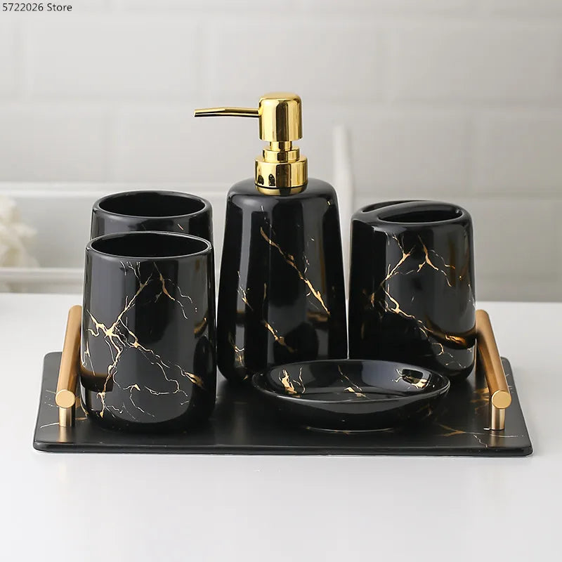 decorative ceramic bathroom set with accessories