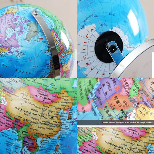 illuminated globe english version decorative educational world map - vue 7 sur 10