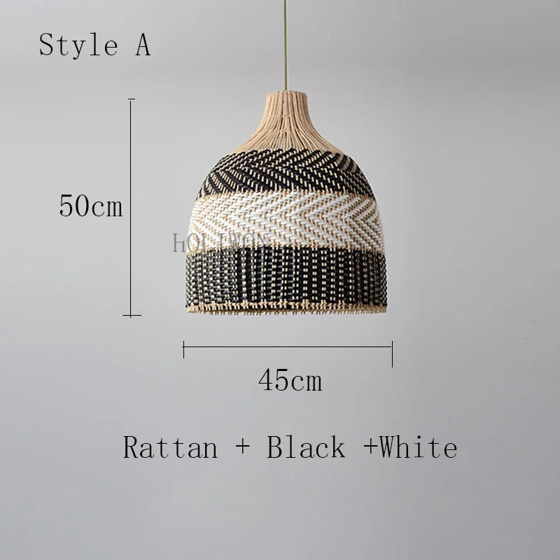 Vintage rattan pendant light for elegant interior decor