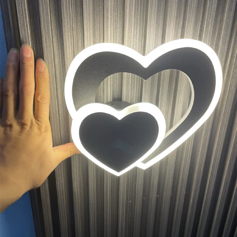 applique murale led design coeur nordique moderne - vue 3 sur 8