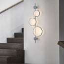 Minimalist Nordic wall light with 3 art deco metal rings