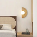 Artistic natural stone wall light with semicircle white glass