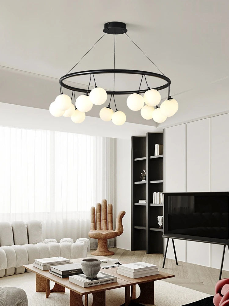 Circular glass designer pendant light for modern interiors